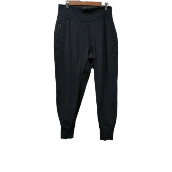 Athleta Womens Venice Jogger Size L Black Pockets Stretch Casual High Waisted - Picture 1 of 14